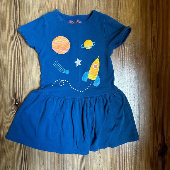 Piccolina Other - Piccolina blue space ship plant fit flare dress SIZE 4T